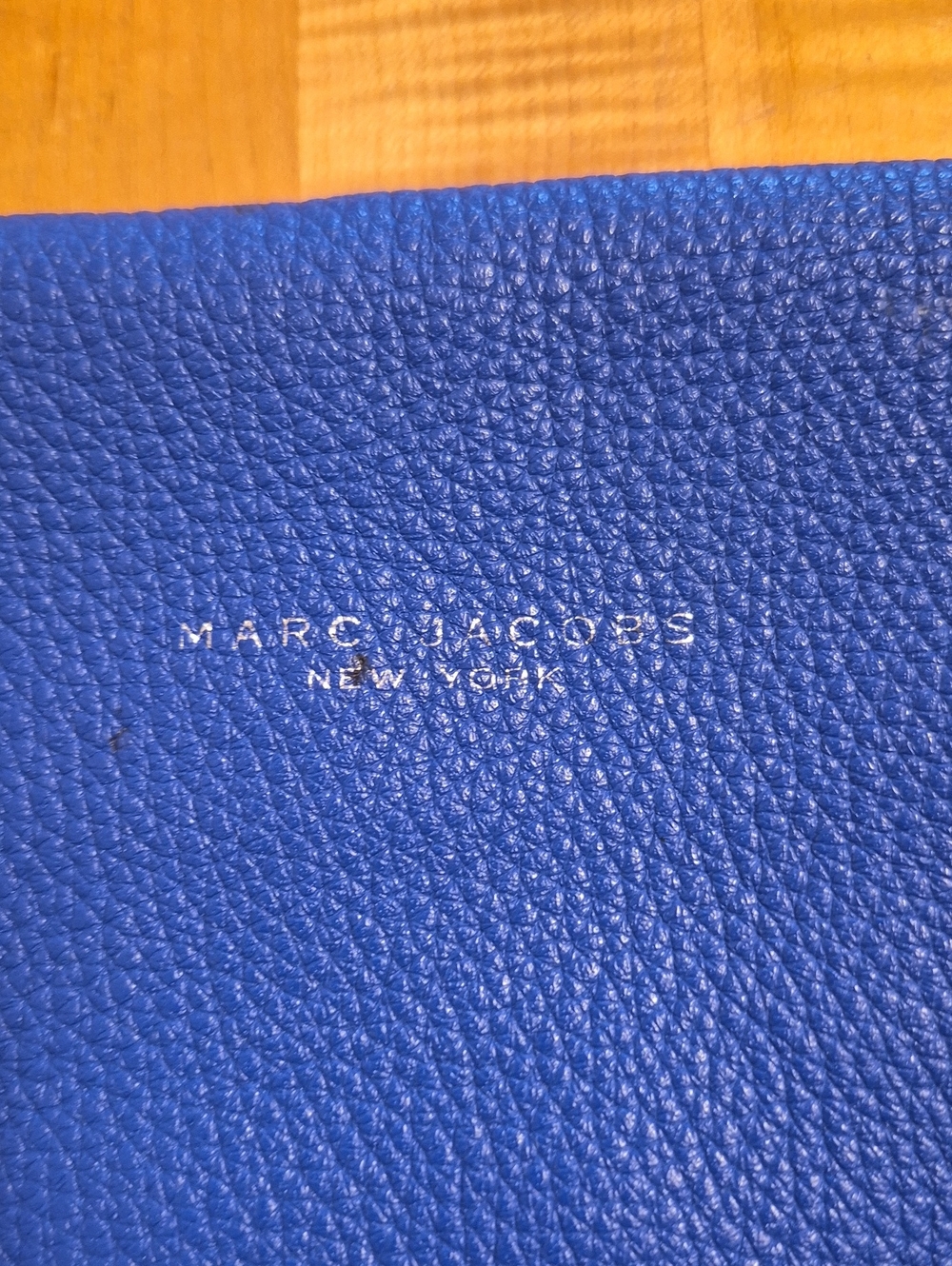 Marc Jacobs Gotham Blue Pebbled Leather Silver Chain Shoulder / Hand Purse Bag - Picture 4 of 15